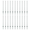 Poteau de clôture. 22 pcs Vert 160 cm Acier 514746514746