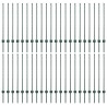 Poteau de clôture. 44 pcs Vert 140 cm Acier 514747514747