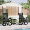 Chaise à bascule 3 pcs Noir Polyéthylène 514752514752