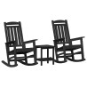Chaise à bascule 3 pcs Noir Polyéthylène 514752514752