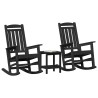 Chaise à bascule 3 pcs Noir Polyéthylène 514752514752