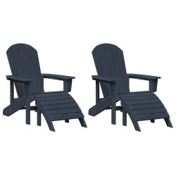 Chaise de jardin 2 pcs Bleu marine 83 x 74 x 92 cm Polyéthylène 514753514753