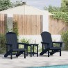 Chaise de jardin 3 pcs Bleu marine Polyéthylène 514754514754