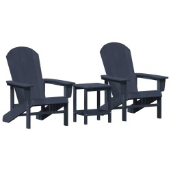 Chaise de jardin 3 pcs Bleu marine Polyéthylène 514754514754