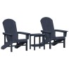 Chaise de jardin 3 pcs Bleu marine Polyéthylène 514754514754