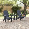 Chaise de jardin 3 pcs Bleu marine Polyéthylène 514754514754