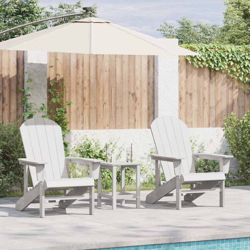 Chaise de jardin 3 pcs Blanc Polyéthylène 514757514757