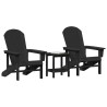 Chaise de jardin 3 pcs Noir Polyéthylène 514758514758