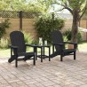 Chaise de jardin 3 pcs Noir Polyéthylène 514758514758