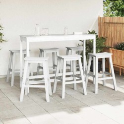 Ensemble de bar de jardin 6 pcs Blanc HDPE 514759514759