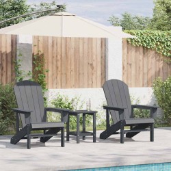 Chaise de jardin 3 pcs Gris clair Polyéthylène 514760514760