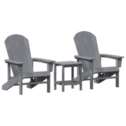 Chaise de jardin 3 pcs Gris clair Polyéthylène 514760514760