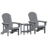 Chaise de jardin 3 pcs Gris clair Polyéthylène 514760514760