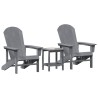 Chaise de jardin 3 pcs Gris clair Polyéthylène 514760514760