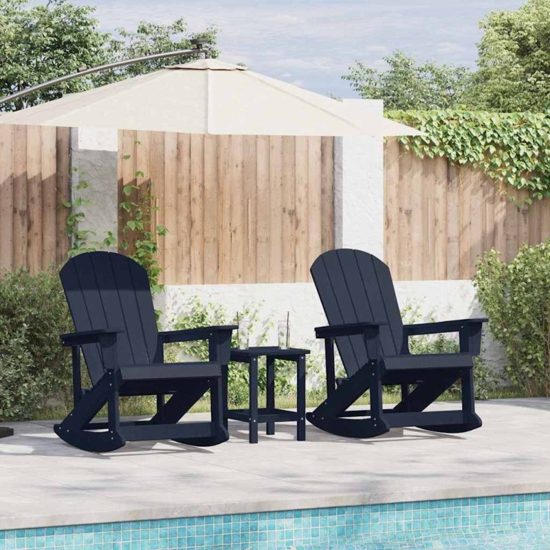 Chaises Berçantes Adirondack 2 pcs Bleu marine HDPE 514762514762