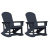 Chaises Berçantes Adirondack 2 pcs Bleu marine HDPE 514762514762