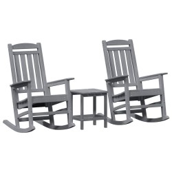 Chaise à bascule 3 pcs Gris clair Polyéthylène 514764514764