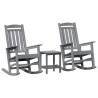Chaise à bascule 3 pcs Gris clair Polyéthylène 514764514764
