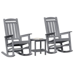 Chaise à bascule 3 pcs Gris clair Polyéthylène 514764514764