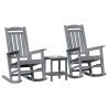 Chaise à bascule 3 pcs Gris clair Polyéthylène 514764514764