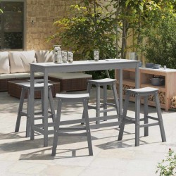 Ensemble de bar de jardin 4 pcs Gris clair HDPE 514765514765