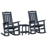 Chaise à bascule 3 pcs Bleu marine Polyéthylène 514766514766