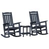 Chaise à bascule 3 pcs Bleu marine Polyéthylène 514766514766