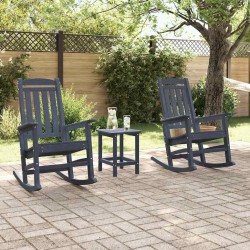 Chaise à bascule 3 pcs Bleu marine Polyéthylène 514766514766