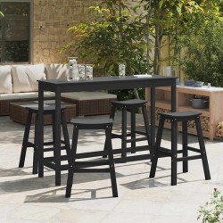 Ensemble de bar de jardin 4 pcs Noir HDPE 514767514767