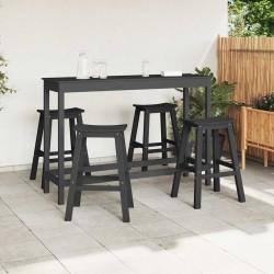 Ensemble de bar de jardin 4 pcs Noir HDPE 514767514767