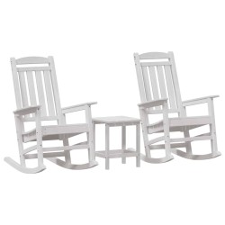Chaise à bascule 3 pcs Blanc Polyéthylène 514768514768