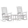 Chaise à bascule 3 pcs Blanc Polyéthylène 514768514768
