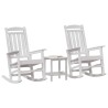 Chaise à bascule 3 pcs Blanc Polyéthylène 514768514768