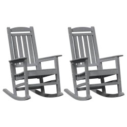 Chaise à bascule 2 pcs Gris clair 92 x 70 x 108 cm Polyéthylène 514769514769