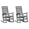 Chaise à bascule 2 pcs Gris clair 92 x 70 x 108 cm Polyéthylène 514769514769
