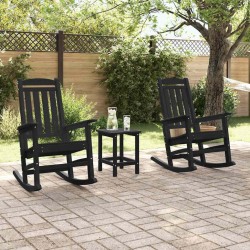 Chaise à bascule 2 pcs Noir 92 x 70 x 108 cm Polyéthylène 514770514770
