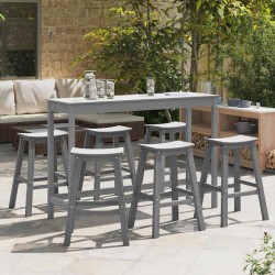 Ensemble de bar de jardin 6 pcs Gris clair HDPE 514772514772