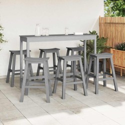 Ensemble de bar de jardin 6 pcs Gris clair HDPE 514772514772
