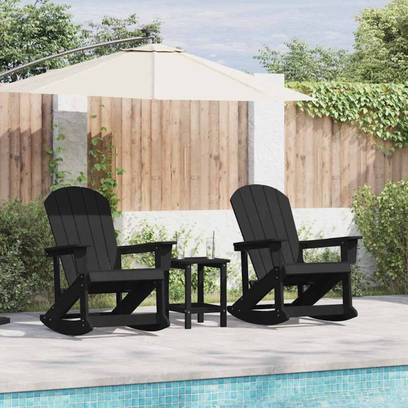 Chaises Berçantes Adirondack 2 pcs Noir HDPE 514773514773
