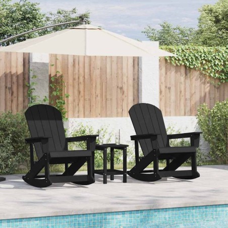 Chaises Berçantes Adirondack 2 pcs Noir HDPE 514773514773