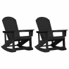 Chaises Berçantes Adirondack 2 pcs Noir HDPE 514773514773