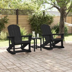 Chaises Berçantes Adirondack 2 pcs Noir HDPE 514773514773