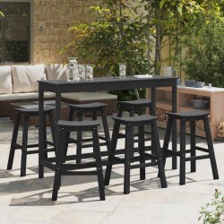 Ensemble de bar de jardin 6 pcs Noir HDPE 514774514774