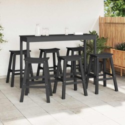 Ensemble de bar de jardin 6 pcs Noir HDPE 514774514774