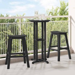 Ensemble de bar de jardin 3 pcs Noir HDPE 514775514775