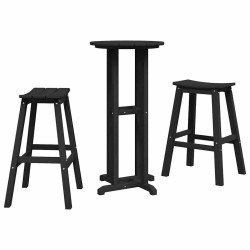 Ensemble de bar de jardin 3 pcs Noir HDPE 514775514775