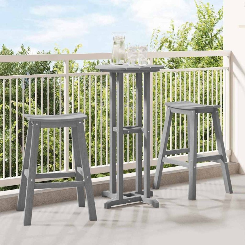 Ensemble de bar de jardin 3 pcs Gris clair HDPE 514776514776