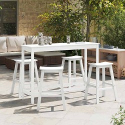 Ensemble de bar de jardin 4 pcs Blanc HDPE 514777514777