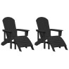 Chaise de jardin 2 pcs Noir 83 x 74 x 92 cm Polyéthylène 514778514778