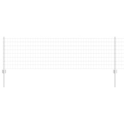 Clôture avec poteau Argenté 0,6 x 10 m Acier 514783514783